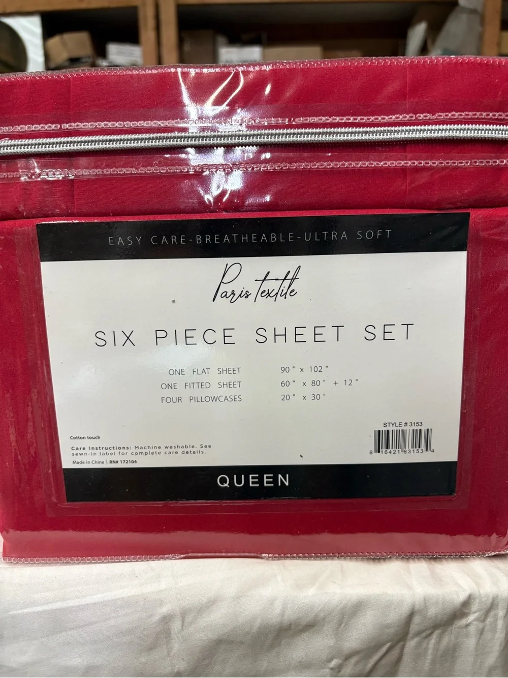 1800 Series Queen Sheet Set - Red Soft deep pocket wrinkle free
